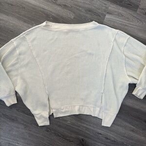 Urban Outfitters Cream Waffle Knit Top